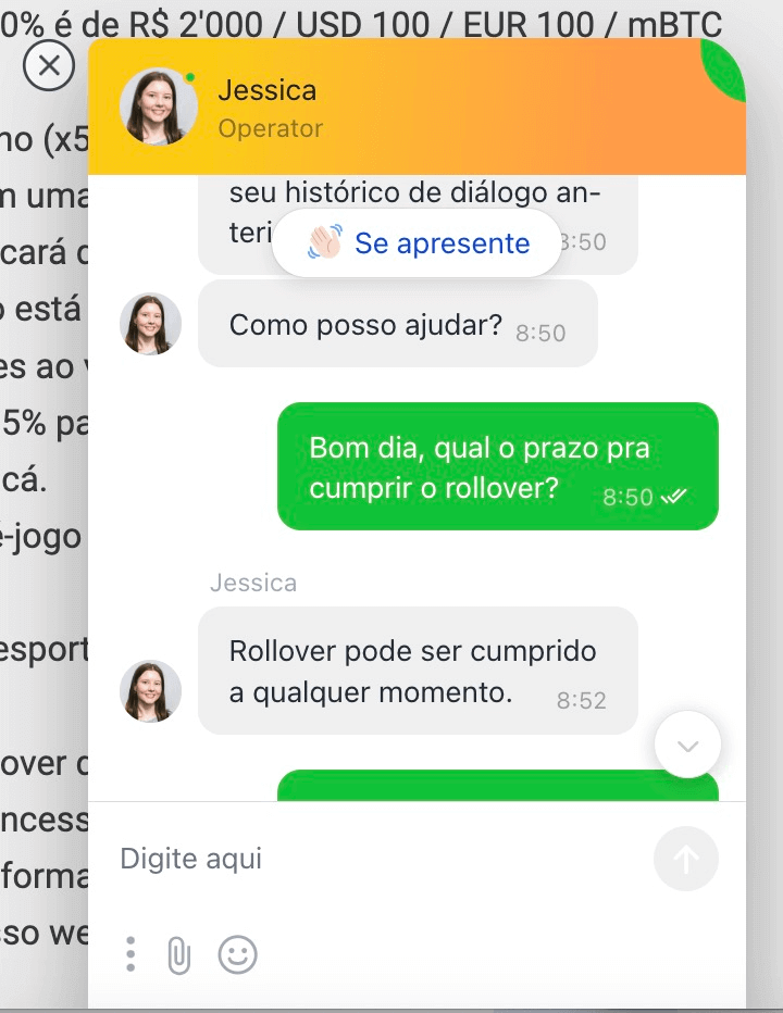 Atendimento ao cliente no Brazino777